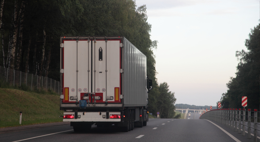 Commercial Trucks on the Left Lane