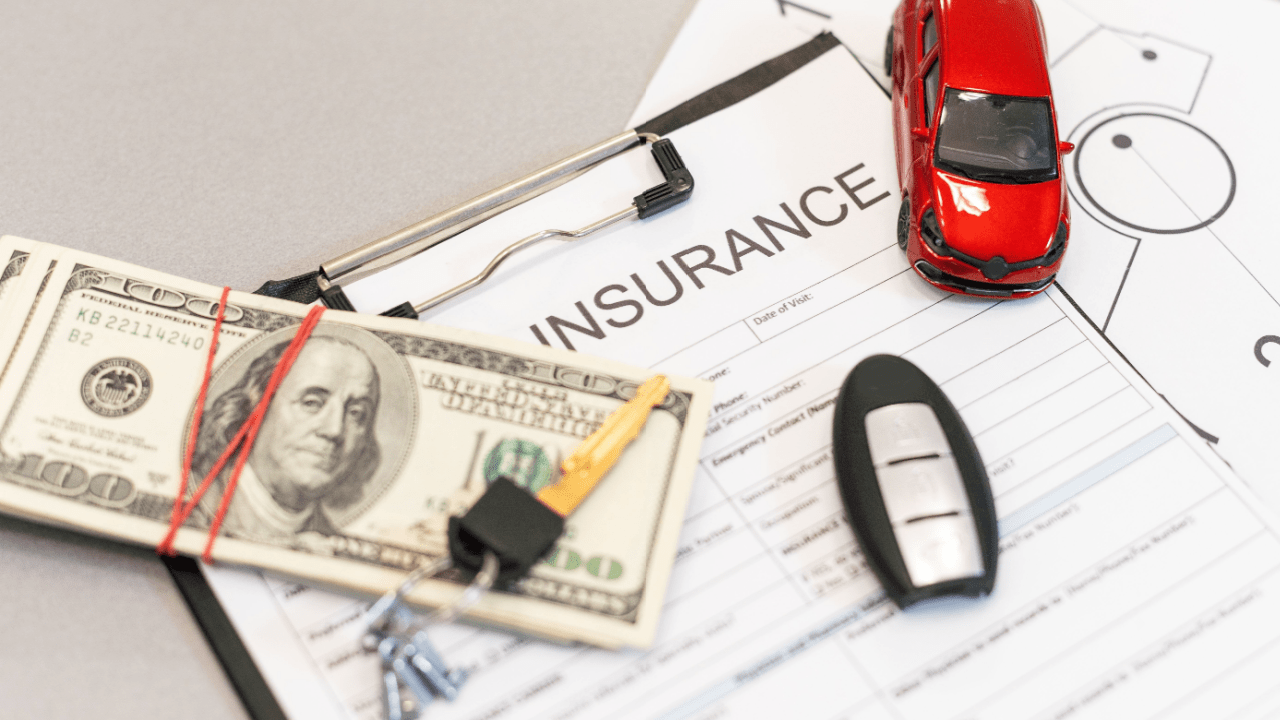 Car insurance claim documents with money and car keys showing Motor Insurance Bureau claim process timeline