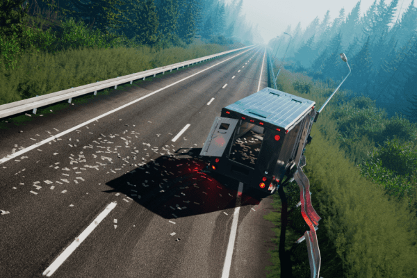 Commercial truck accident on highway illustrating what is the 16 hour rule for DOT and driver fatigue risks