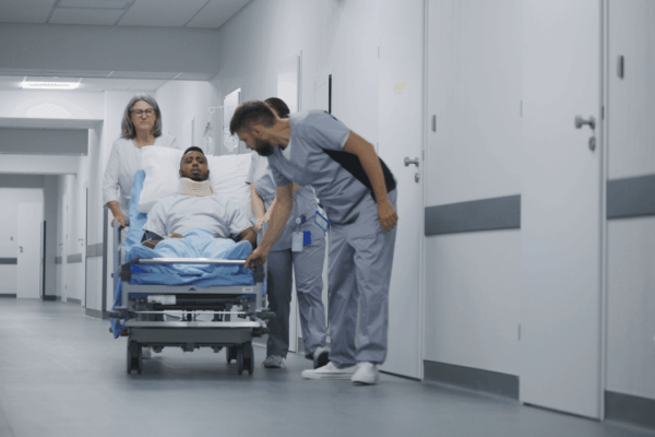 How long emotional symptoms last after a truck accident patient receiving medical treatment in hospital following commercial vehicle collision