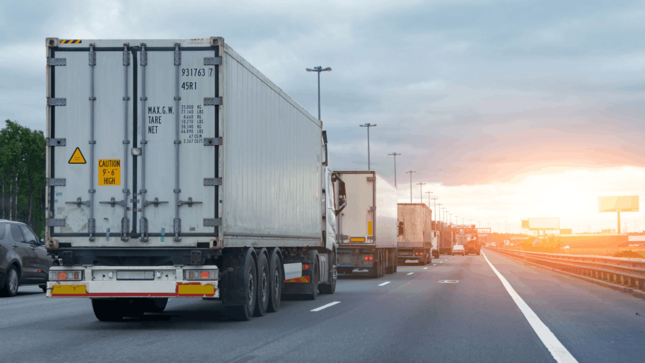 How is liability determined in a truck accident with commercial vehicles on multi-lane highway