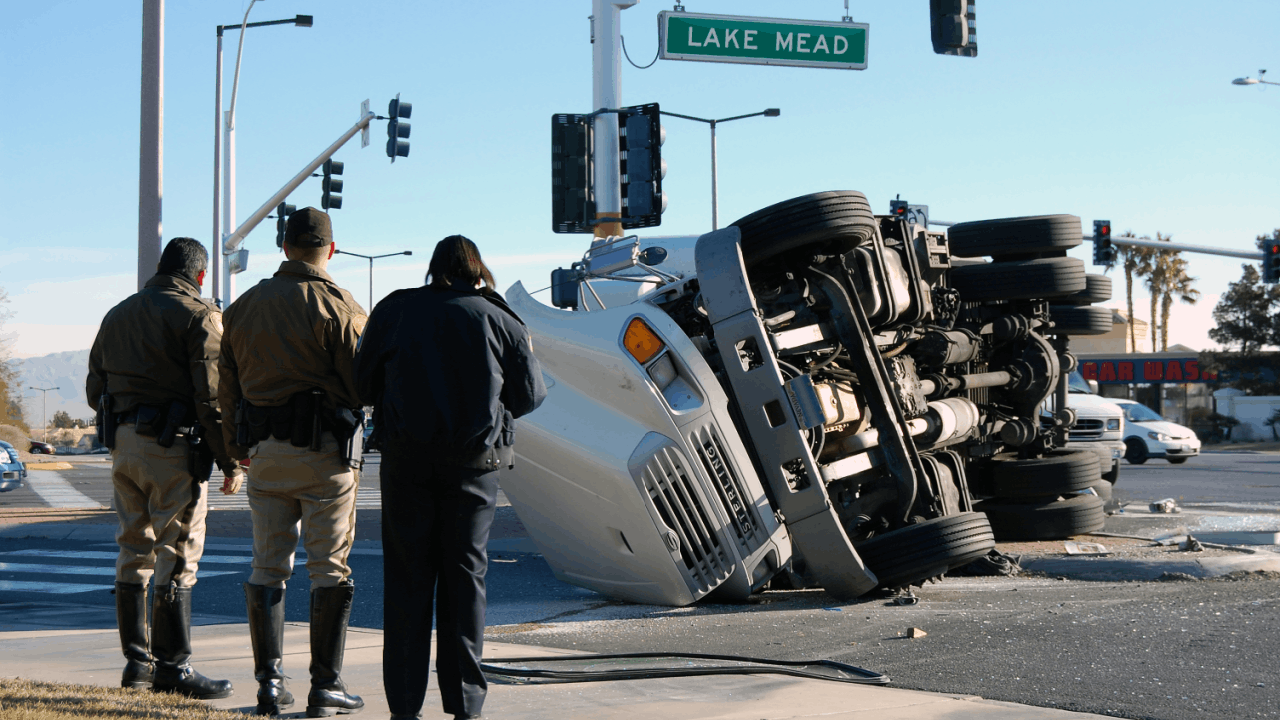Can you survive a head on collision with a semi — overturned truck at intersection