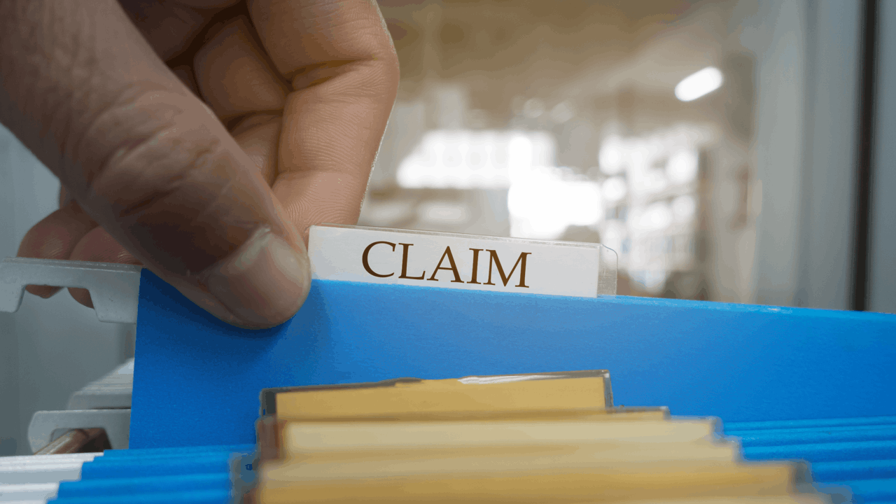 Claim against multiple parties folder in filing cabinet